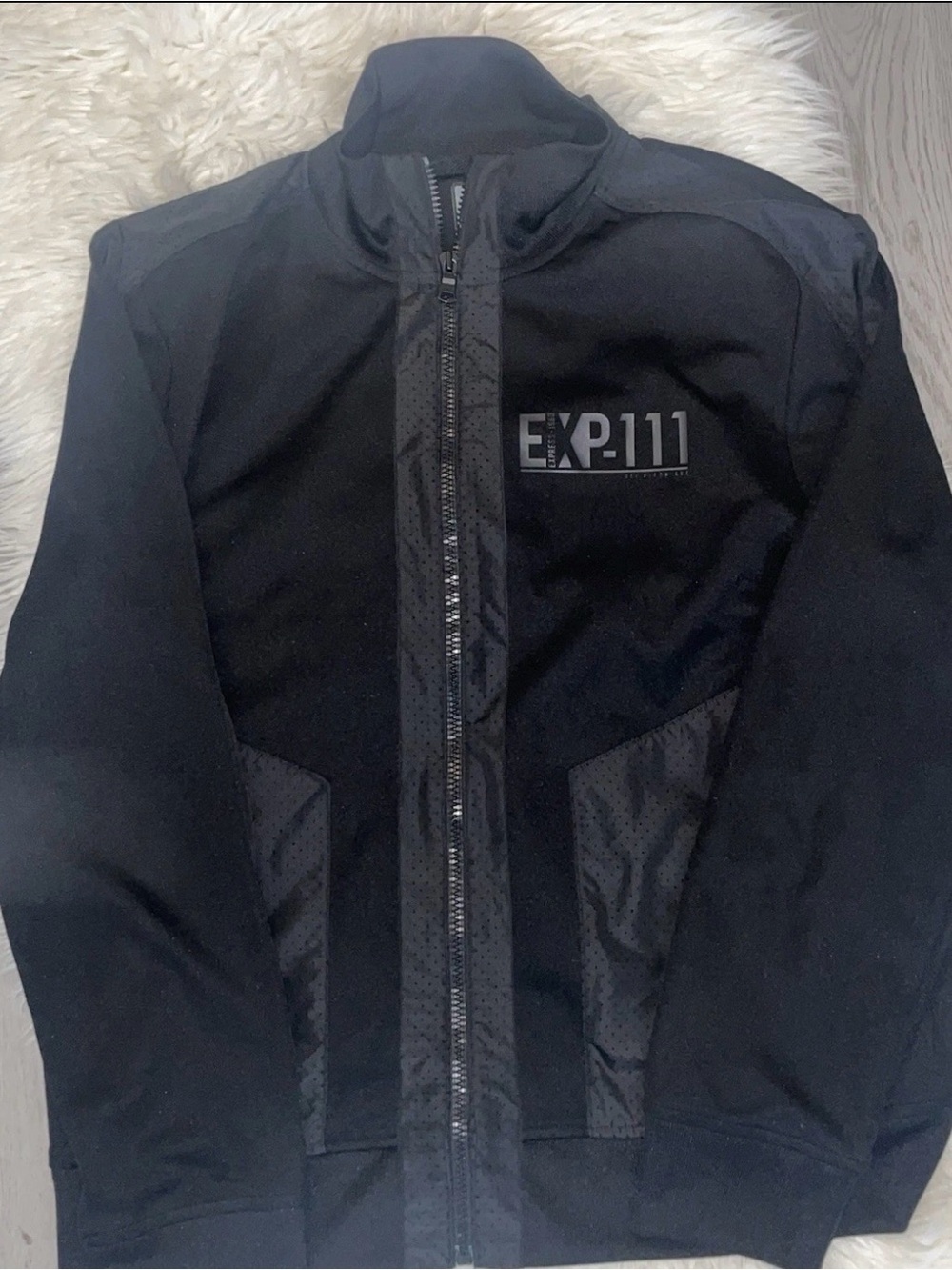Express Men's Black Lightweight Zip Jacket with EXP-111 Logo